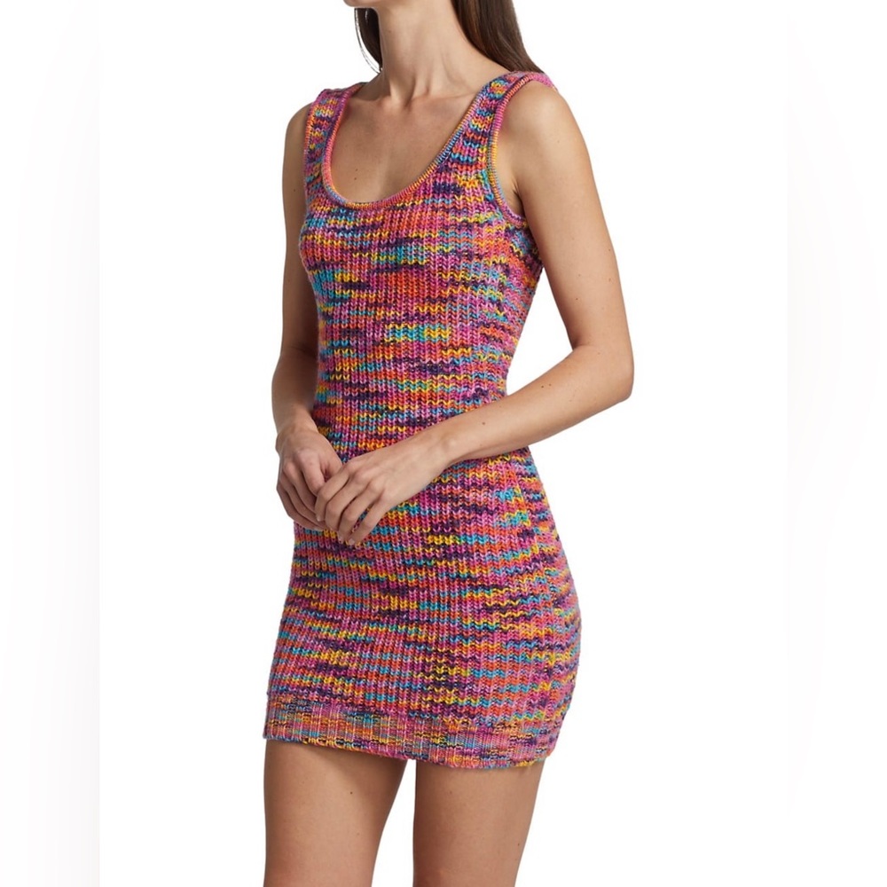 STAUD Gardenia Melange Mini Tank Dress